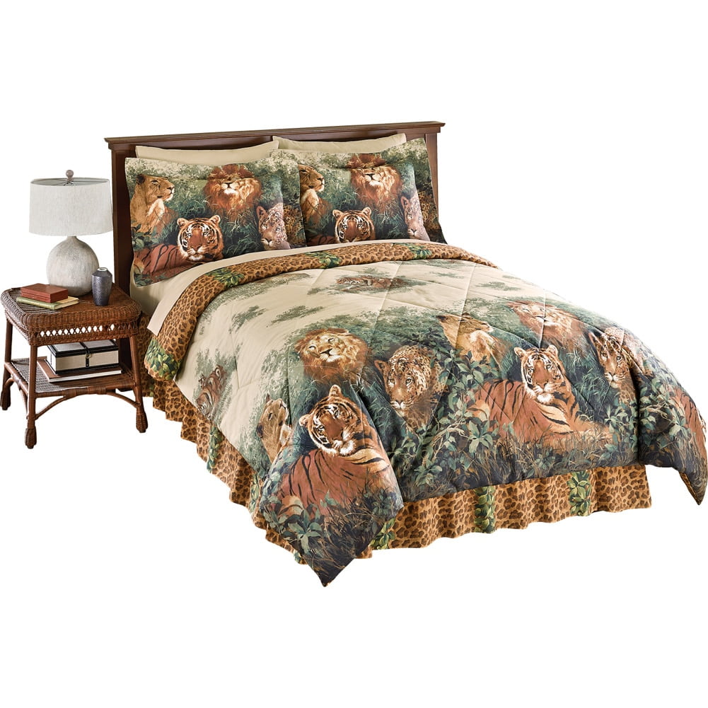 Wildcats Exotic Jungle Comforter Set With Bedskirt King Multi