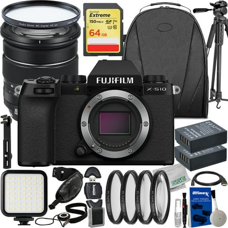 FUJIFILM X-S10 Mirrorless Camera with 16-80mm Lens & Advanced Accessory Bundle: SanDisk 64GB Extreme SDXC, Camera Backpack, 2x Spare Batteries & Much More (30pc Bundle)