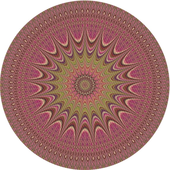 Ahgly Company Machine Washable Indoor Round Transitional Bronze Brown Area Rugs, 3' Round