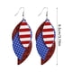 thumbnail image 3 of Pendientes de cuero de PU con estampado del Día de la Independencia de EE.UU. Pendientes Colgantes Árbol en forma de hoja, 3 of 3