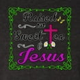 thumbnail image 3 of Wild Bobby, Raised On Sweet Tea & Jesus, Inspirational Christian, Women Tri-Blend Racerback Tank Top, Vintage Black, Large, 3 of 5