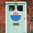 ViViSto 30x30cm Independence Day Wooden Door Happy July Hanging