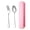 Pink, variant on Portable Stainless Steel Fork and Spoon Set, Reusable Travel Cutlery with Case for Camping Picnic Office Lunch, Dishwasher Safe Flatware