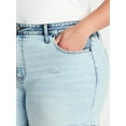 thumbnail image 4 of Terra & Sky Women's Plus High Rise A-Line Denim Shorts, 5" Inseam, Sizes 16W-26W, 4 of 5