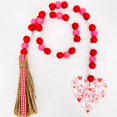 thumbnail image 2 of 2pcs Valentine's Day Mother's Day, Wedding Gifts Wooden Bead Wreath With Tassels, Rustic Farmhouse, 2 of 5