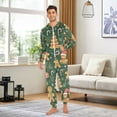 thumbnail image 6 of FORMRS Onesies Pajama for Adults Unisex Hoodie Winter Jumpsuit One Piece Sleepwear, Sizes S-2XL, Beige Christmas Gingerbread, 6 of 7