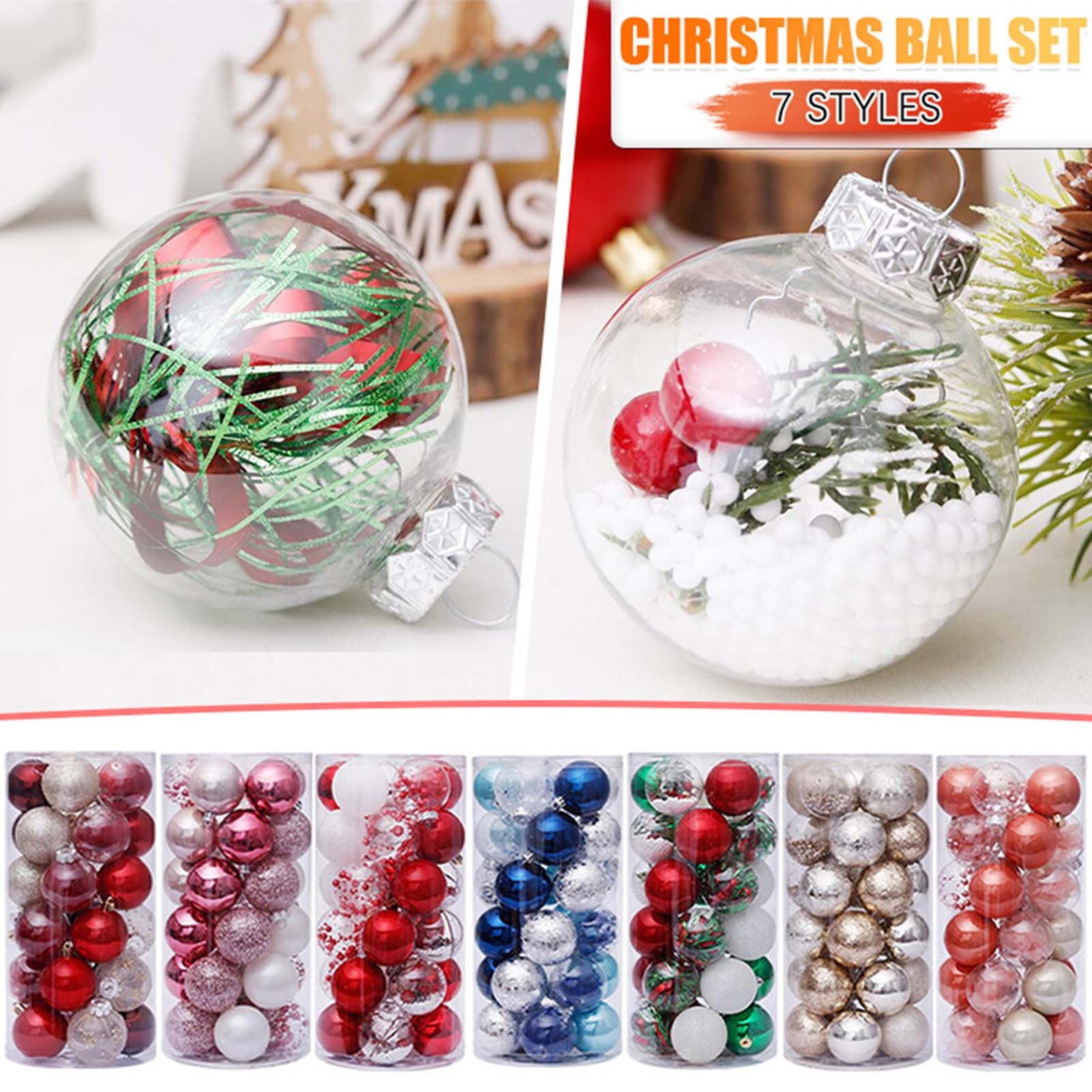 ZKCCNUK Christmas Decoration Gifts Under 40mm Christmas Xmas Tree Ball Bauble Hanging Home Party Ornament Decor 36pc Room Decor on Clearance, Brown