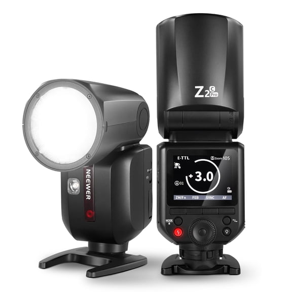 Neewer Z2PRO-C Round Head Flash, 76Ws 2.4G TTL, 1/8000s HSS, TTL/M/TCM Switch, 3000mAh, 600 Flashes
