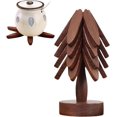 thumbnail image 1 of salvamanteles de madera | Salvamanteles de madera para platos calientes | Posavasos de madera para árboles | Juego de 4 posavasos de árbol | Salvamanteles para ollas y sartenes calientes | Juego de sa, 1 of 7