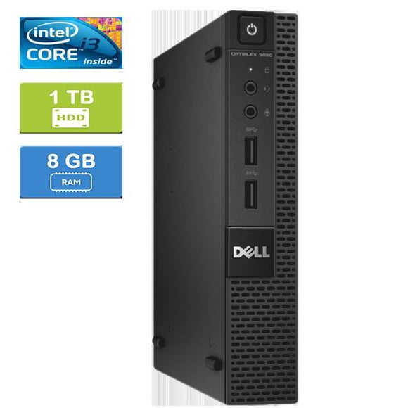 Refurbished: DELL 9020 MICRO Intel Core i3-4160T 3.10 GHz, 8GB, 1TB HDD, Win 10 Pro