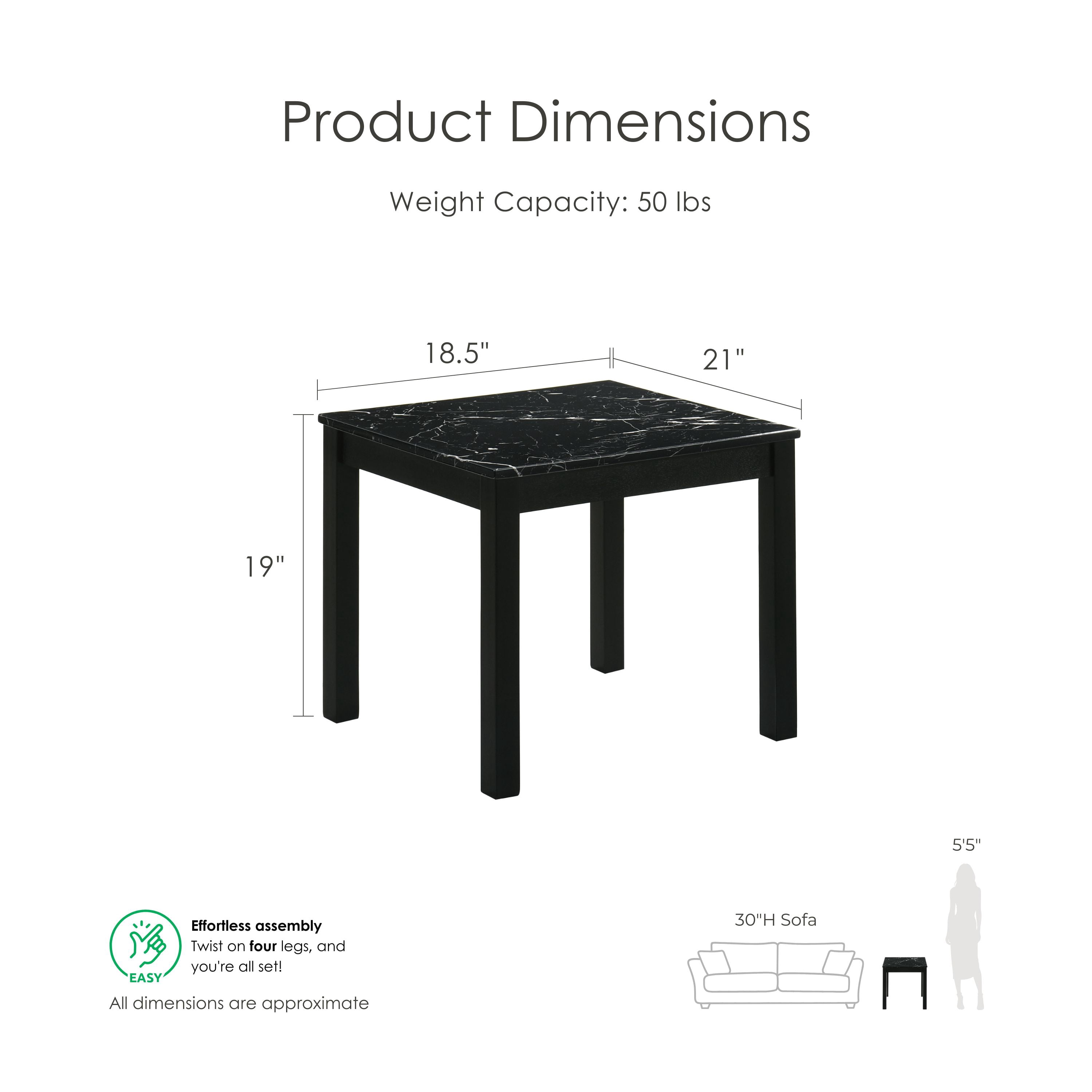 Furniture of America Versi Modern 3-Piece Coffee Table Set, Black