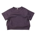 thumbnail image 1 of Zpanxa T-Shirts pour Garçons Couleur Unie Été Mince Manches Courtes Décontracté Col Rond Haut avec Coton 1 An, 1 of 6