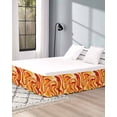 thumbnail image 4 of Orange Yellow Bed Skirt King Size 16 Inch Drop, Wrap Around Bed Skirts, Modern Ombre Abstract Aesthetic Art Elastic Bedskirt Pleated Bed Frame Cover Luxurious Dust Ruffle for King Bed, 4 of 6