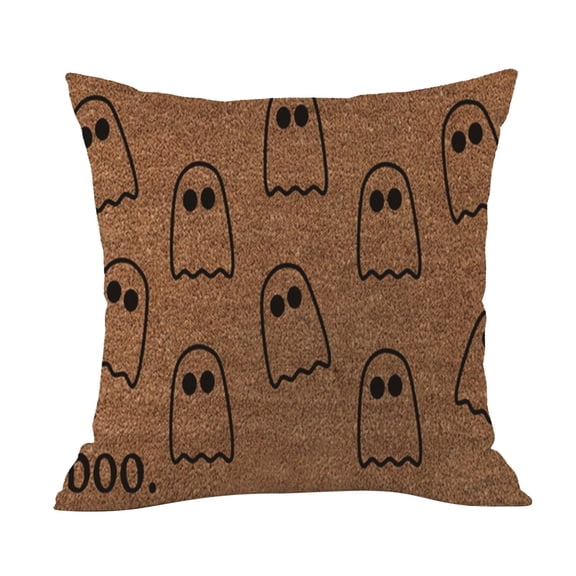 Dezsed Throw Pillow Covers Halloween Home Pillow Case Witch Pumpkin Grim Face Sofa Pillow Case Halloween Decoration Brown