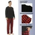 thumbnail image 2 of YUSHOW Mens Fleece Pajamas Set Soft Winter Warm Long Sleeve Plaid Pjs Sleepwear 2-Piece Size L, 2 of 7