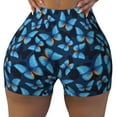 thumbnail image 2 of Picia Blue Butterfly Printed Workout Shorts for Women Seamless Scrunch Butt Lifting High Waisted Yoga Gym Booty Running Moisture-wicking Short Pants-Large, 2 of 9