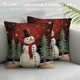 thumbnail image 3 of HENGT  Christmas Pillow Cover  Snowman Tree Print Pillowcase for Sofa Living Room Car Cushion Case Indoor Outdoor Home Decoration, 3 of 5