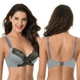 thumbnail image 6 of Curve Muse Women's Plus Size Unlined Underwire Lace Bra with Cushion Straps-Dk Grey Print, Grey Print-Size:44D, 6 of 7