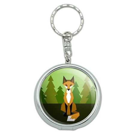 Geometric Orange Fox Portable Ashtray Keychain