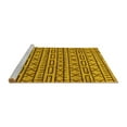 thumbnail image 2 of Ahgly Company Machine Washable Indoor Round Abstract Yellow Modern Area Rugs, 5' Round, 2 of 4