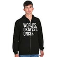 thumbnail image 4 of Worlds Okayest Uncle Niece Nephew Fun Zip Hoodie Sweatshirt Men Brisco Brands S, 4 of 5