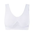 thumbnail image 2 of MRULIC sports bras for women Womens Sports Bra Padded Seamless Wirefree Breathable Yoga Bra Comfort Sleep Bra Workout Running White + L, 2 of 3