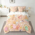 thumbnail image 2 of Feelyou Kawaii Gingerbread Man Bedding Comforter Set 7 Pieces, Christmas Dessert House Full Bedding Set, Teens Kids Boys Girls Reversible Fitted Sheet Flat Sheet, Super Cozy Room Decor, 2 of 7
