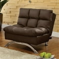 thumbnail image 2 of Fabric Upholstered Contemporary Chair With Metal Base, Dark Brown, 2 of 2