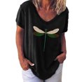 thumbnail image 1 of Hauts d'Été pour Femmes 2023 Mode Femmes T-Shirt Imprimé Col en V Manches Courtes Tee Décontracté Blouse, 1 of 5