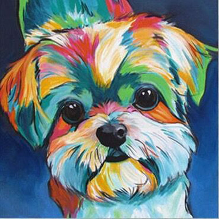 Hi.FANCY DIY Painting Diamond Rhinestones Embroidery Cute Dog
