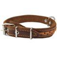 thumbnail image 2 of Brown High Quality Genuine Leather Braided Dog Collar, 1" Wide. Fits 14"-17" Neck., 2 of 3