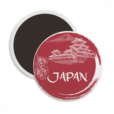 

Japan National Flag Red Temple Round Ceracs Fridge Magnet Keepsake Decoration