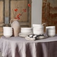 thumbnail image 6 of Ceramic cereal bowl, embossed soup bowl set, white salad bowl – suitable for use in the kitchen, for dinners, breakfasts, oatmeal, rice, pasta. Dishwasher-safe, microwave-safe., 6 of 8