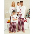 thumbnail image 3 of Sunisery Merry Christmas Family Matching Pajamas Sets Plaid Deer Print Holiday Xmas Pjs Sleepwear For Family Adults Kids, 3 of 7