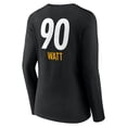 thumbnail image 3 of Women's T.J. Watt Pittsburgh Steelers Black Team Wordmark Long Sleeve V-Neck T-Shirt, 3 of 3