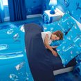 thumbnail image 5 of meiyoeat Ocean Wave Monogram J 7 Pieces Full Size Bedding Sets For Boys,3D Cartoon Shark Water Initial Art Full Size Bed in a Bag,Navy Blue Reversible, 5 of 7