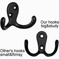 thumbnail image 4 of Huhou Heavy Duty Double Prong Coat Hook, Black, 10 Count, 4 of 10