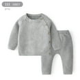 thumbnail image 5 of Baby Knitting Autumn Winter Clothes Set Solid Color Cotton Infant Long Sleeve Sweater Top and Trousers 2pcs Outfits, 5 of 17