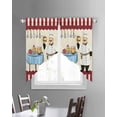thumbnail image 3 of Chef Swag Valances for Windows, Red Fruit Cake Hat Kitchen Gourmet Vintage Rod Pocket Sheer Valances for Small Windows, Swag Toppers Light Filtering for Kitchen Living Room 2 Panels 28''x36'', 3 of 6