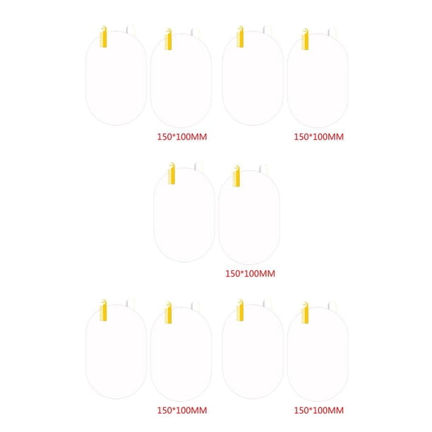 Sidaley 2 uds. Espejo retrovisor para coche, película antilluvia, espejo Universal para coche, antivaho impermeable a prueba de polvo Type4 NO4