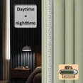 thumbnail image 3 of Sage Green Greek Key Blackout Curtains for Bedroom/Living Room, Pinch Pleated Black Out Curtains, Geometric Greece Ancient Farmhouse Geo Room Darkening Window Drapes with Hooks 2 Panels, 39"x70", 3 of 8