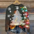 thumbnail image 2 of Christmas Sweaters for Women - Knitted Sweaters for Women, Women's Christmas Tree Printed Sweater Long Sleeve Round Neck Sweaters Pullover Tops, 2 of 4