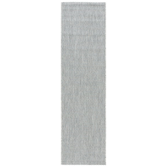 Safavieh Courtyard Finnian Solid Indoor/Outdoor Runner Rug, Gray/Navy, 2'3" x 22'