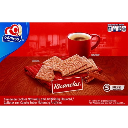 2pcs Ricanelas Mexican Cinnamon Cookies Galletas 5 pack - 3.31 oz