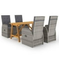 thumbnail image 1 of vidaXL 5 Piece Garden Dining Set Grey, 1 of 12