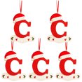 thumbnail image 2 of Agiferg Christmas Little Red Hat Letter Pendant DIY Writable Name 26 Letter Pendant 5PCS, 2 of 5