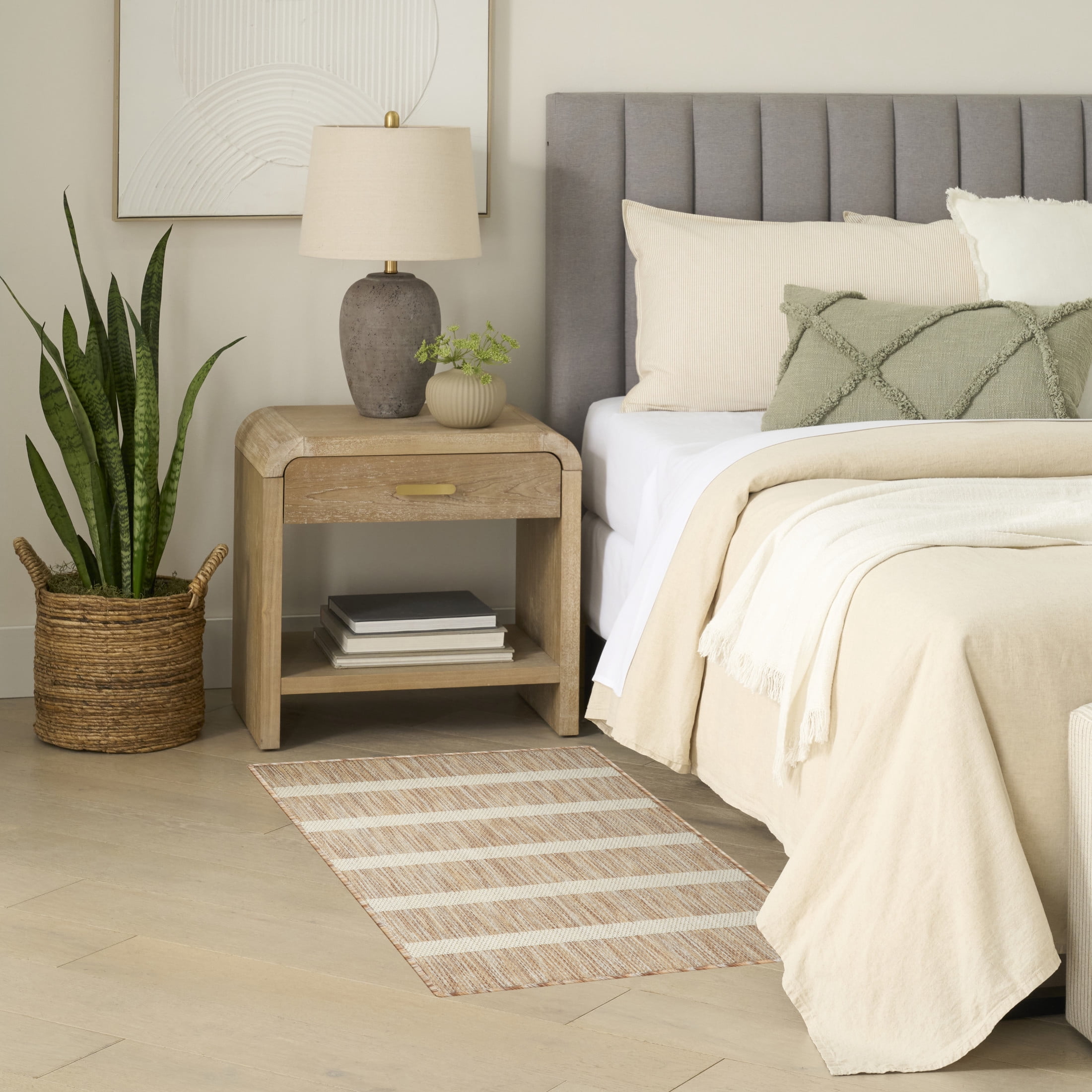 Nourison Positano 2' x 3' Beige Ivory Modern Rug