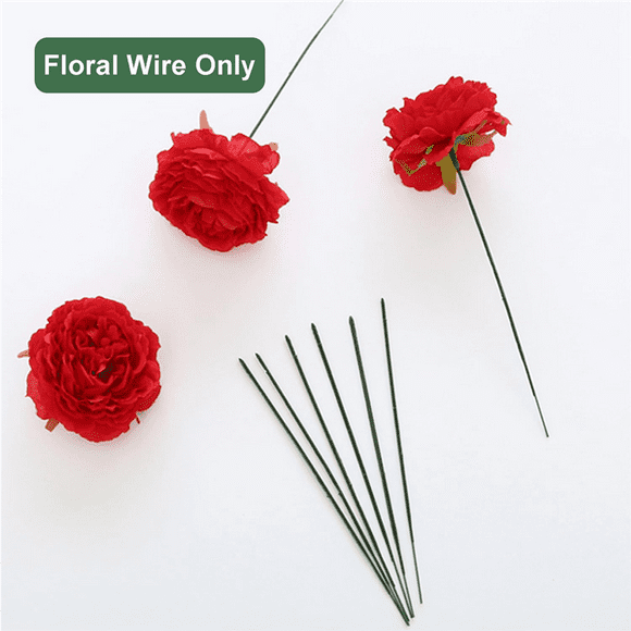Florist Wire, 400pcs Plastic Floral Stem, Artificial Flower Rod, Plant Stub Wire Green Florist Wires, Floral Wire