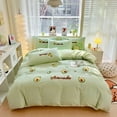 thumbnail image 5 of MorroMorn Duvet Cover Queen Size Cotton, Green 3D Embroidery Queen Bedding Sets All Seasons, Cute Chenille Embroidered Comforter Covers Blanket Soft Breathable Sweat-Absorbent (Avocado, Full/Queen), 5 of 6