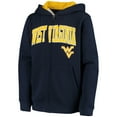 thumbnail image 2 of Youth Navy West Virginia Mountaineers Applique Arch & Logo Full-Zip Hoodie, 2 of 3